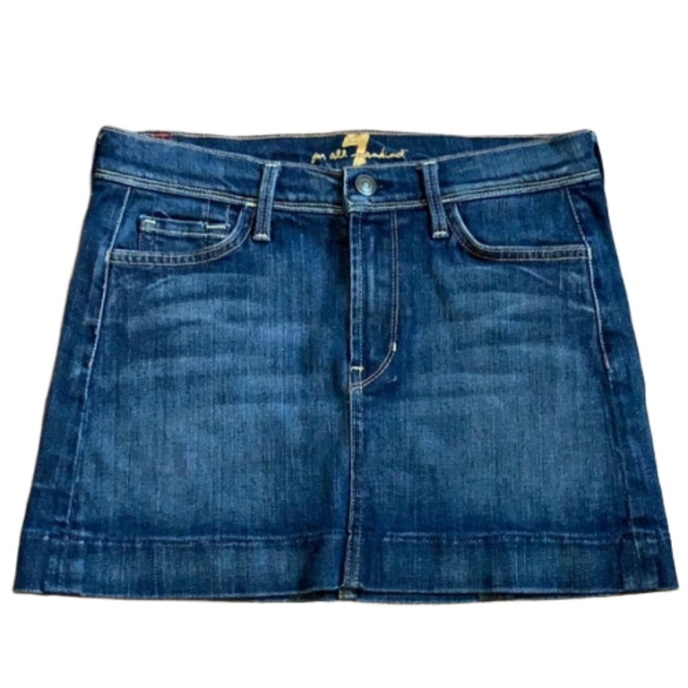7 For All Man Kind Denim Blue Jean Mini Skirt - 27